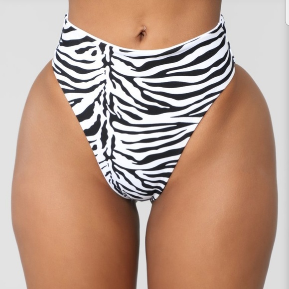 zebra print high waisted bikini
